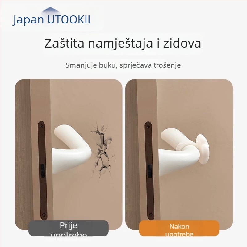 Silikonska zaštitna podloška za kvaku vrata, univerzalni model, zidna ugradnja, zaštita od sudara