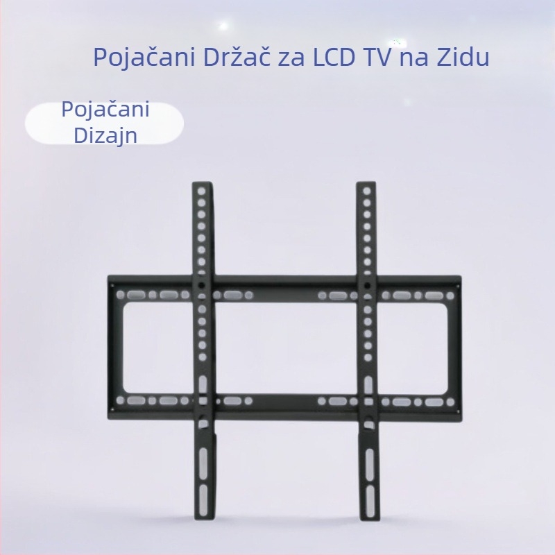 Stalak za TV na zid, ultra-tanki fiksni nosač za LCD TV, model HT-103 (uska ploča), nosivost preko 15 kg, materijal: željezo