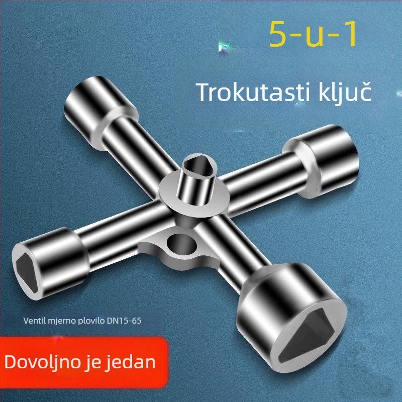 Ključ ventila za vodu – Pet u jedan trokutni model, bakar, zidni montaža, univerzalno, CE certifikat