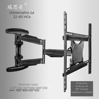 Resmei RSM-W8 zidni držač za televizor — 90° rotacija, teleskopsko proširenje