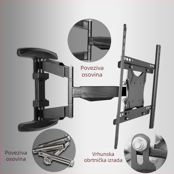 Resmei RSM-W8 zidni držač za televizor — 90° rotacija, teleskopsko proširenje