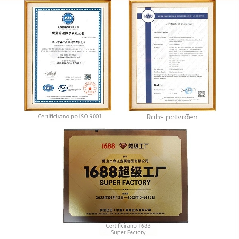 Teleskopski nosač TV za zid, teški teret, SPCC hladno valjana čeli, mehanička regulacija, modeli CP643/CP646/CP846