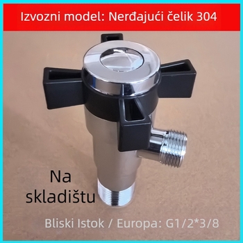 Kutni ventil od nehrđajućeg čelika 304, 3-putni, zidna ugradnja, za toplu i hladnu vodu, kuhinja, kupaonica, balkon