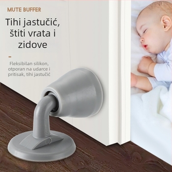 Plastični usisni držač za vrata za WC, model 182, podna montaža, ručno upravljanje, moderan stil