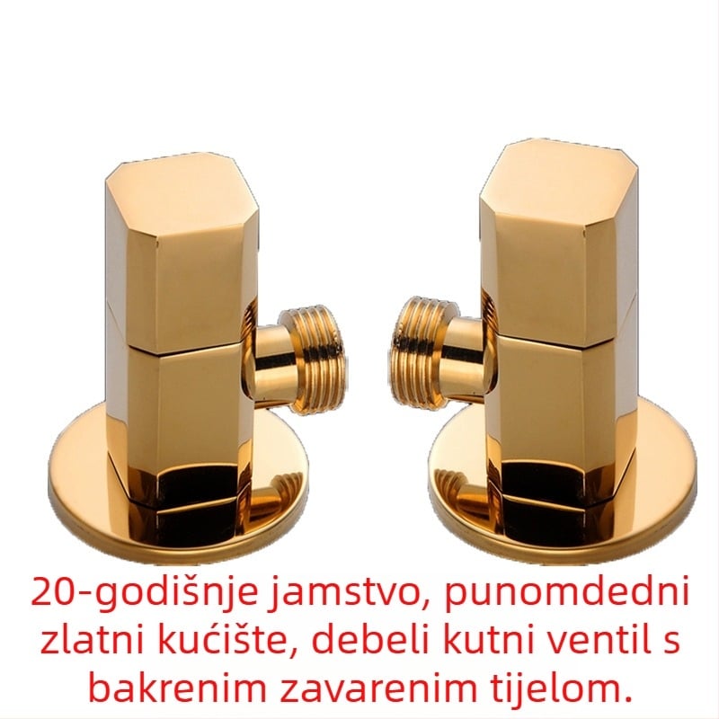 Mesing kutni ventil za toplu i hladnu vodu, zidna montaža, brzo otvaranje, pogodan za slavinu, bojler i WC.