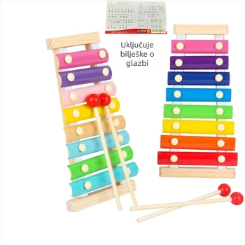 Drveni ručni udarni instrument s osam tonova za djecu (Materijal: drvo; Kategorija: drveno klavir; Dobna skupina: 0–3 godine; 3C: drvene igračke do 14 godina)