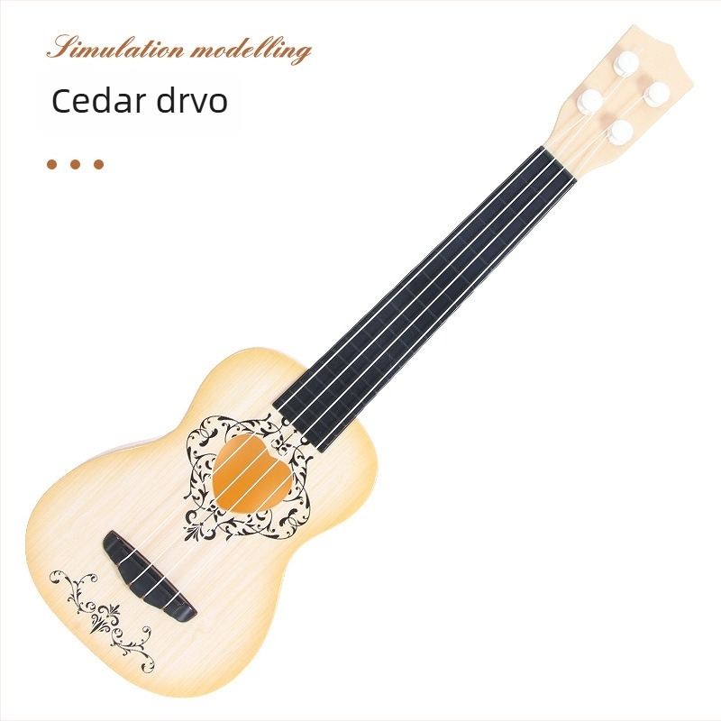 Dječja igračka gitara za početnike – četverostruna, plastična konstrukcija, imitacija drveta, za uzrast 4–6 godina, 3C certificirano