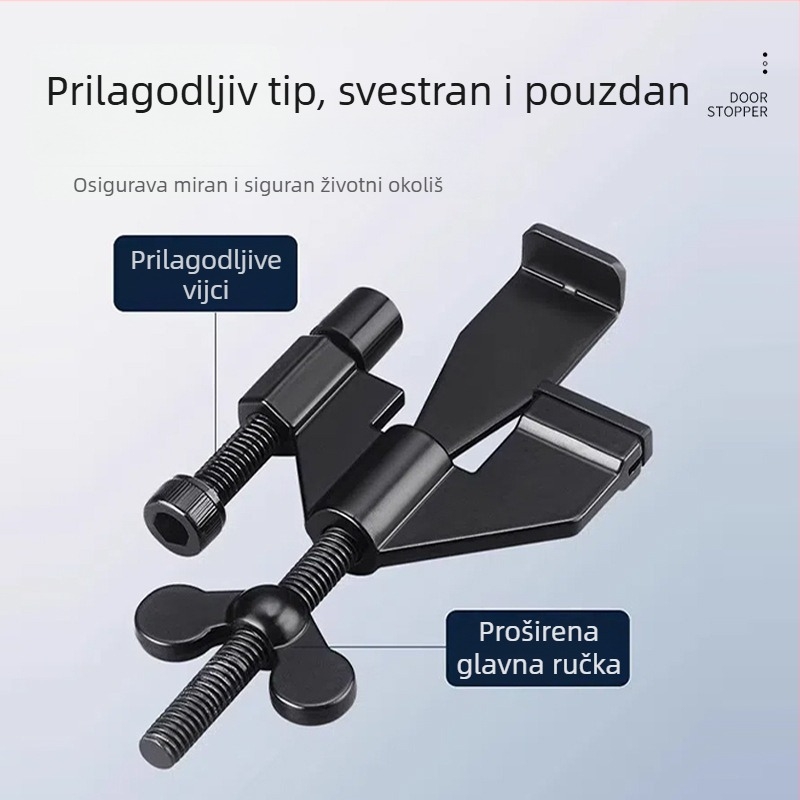 Butterfly stopper za vrata, cinkova legura, lančani tip, zidna montaža, ručno upravljanje