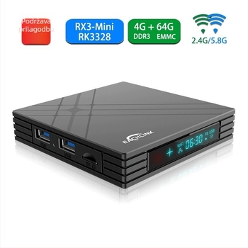 RX3-Mini RK3328 4K Android TV Box, 1GB RAM, 8-64GB pohrane, Android 7.1
