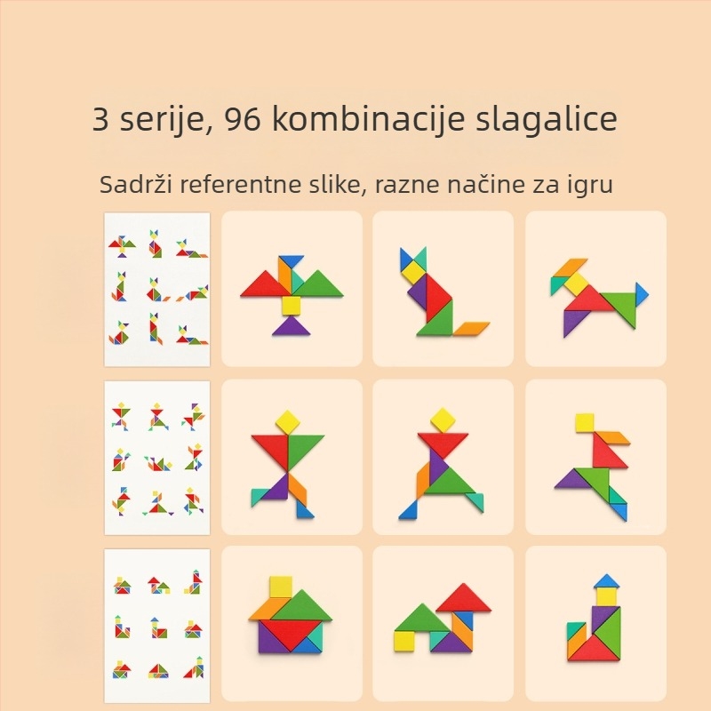 Magnetski tangram puzzle za djecu 4-6 godina, plosni puzzle, brend Star boat, DIY kompatibilno