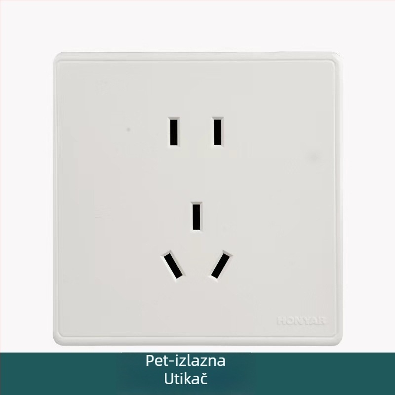 X4 serija samosključujuća zidna utičnica s USB i prekidačem, 5-port USB utičnica, 220V, 10A, kontaktna ploča od tin-fosfor bronze, 100.000 električnih ciklusa