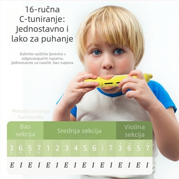 Harmonika za početnike – plastična, vježbanje sluha, pakiranje u bijeloj kutiji