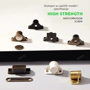 Magnetski držač za vrata ormara, kružnog oblika, brončani završni sloj, model 0008, za garderobni namještaj