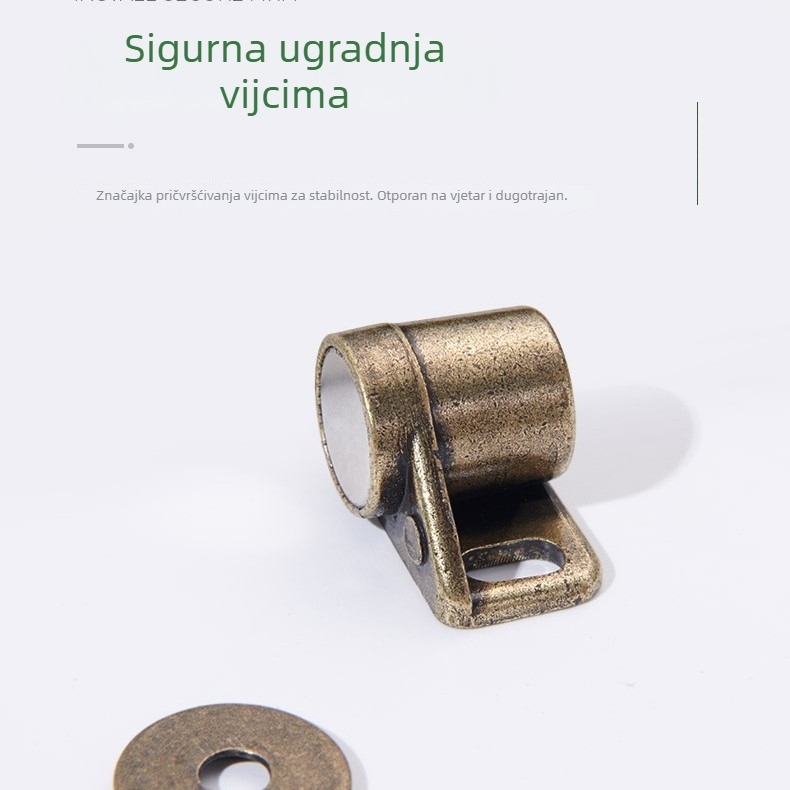 Magnetski držač za vrata ormara, kružnog oblika, brončani završni sloj, model 0008, za garderobni namještaj