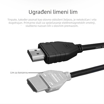 HDMI 2.0 4K kabel za TV s nikliranim konektorima i vodičem od legure