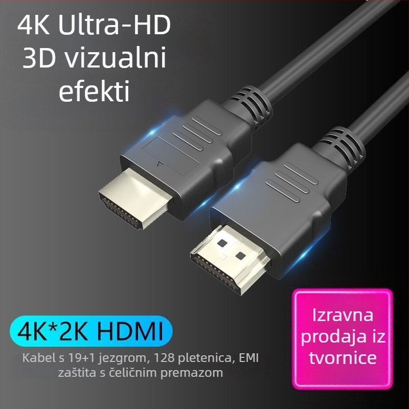 HDMI 2.0 4K kabel za TV s nikliranim konektorima i vodičem od legure