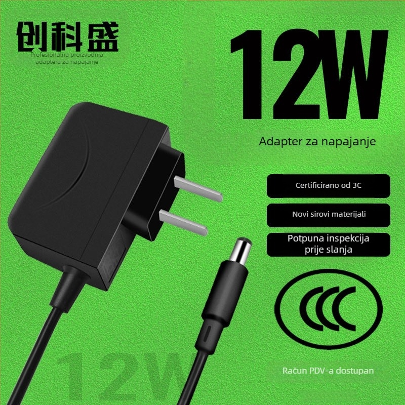 Napajanje adapter 12V1A, 3C certificirano, 12W serija 3C za LED/nadzor/set-top box/router, Chuang Kesheng