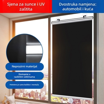 Sjenilo za auto za prednje staklo, teleskopna instalacija, tkanina, proširena verzija, poslovni stil