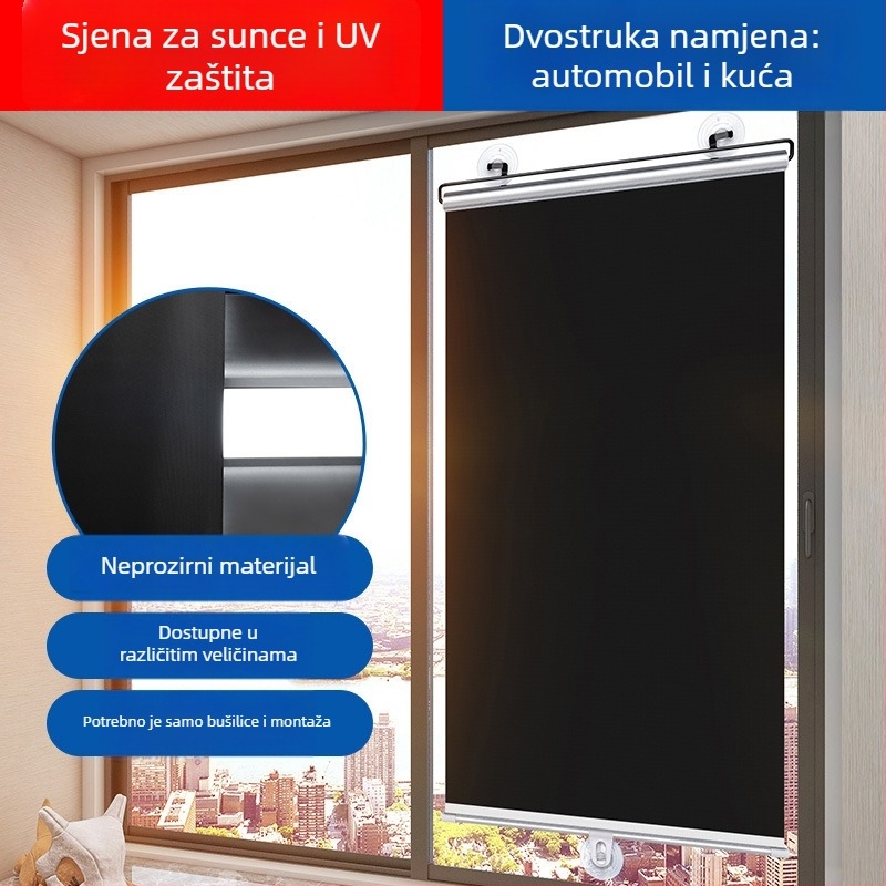 Sjenilo za auto za prednje staklo, teleskopna instalacija, tkanina, proširena verzija, poslovni stil