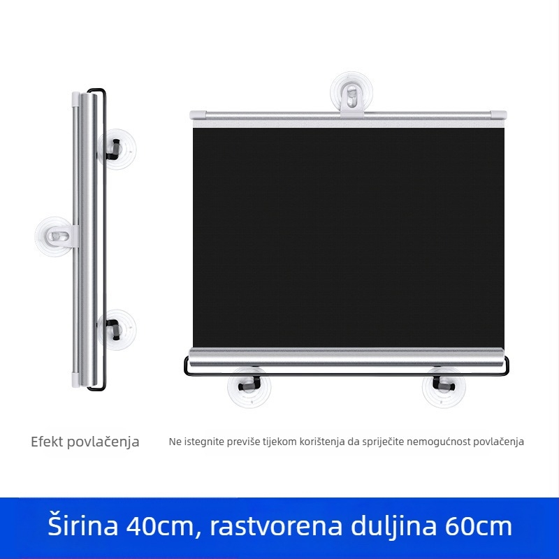 Sjenilo za auto za prednje staklo, teleskopna instalacija, tkanina, proširena verzija, poslovni stil