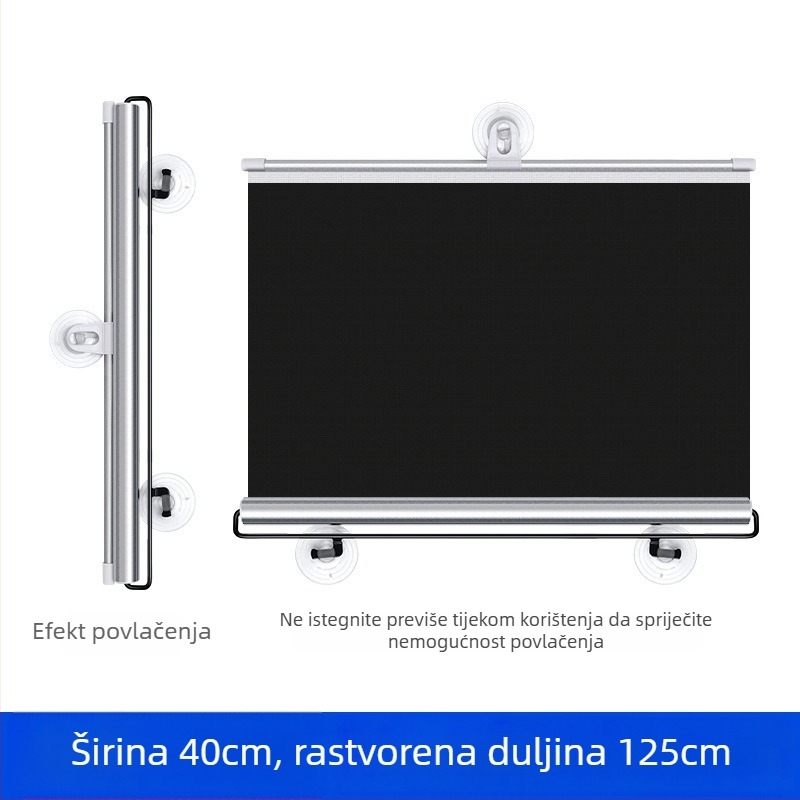 Sjenilo za auto za prednje staklo, teleskopna instalacija, tkanina, proširena verzija, poslovni stil