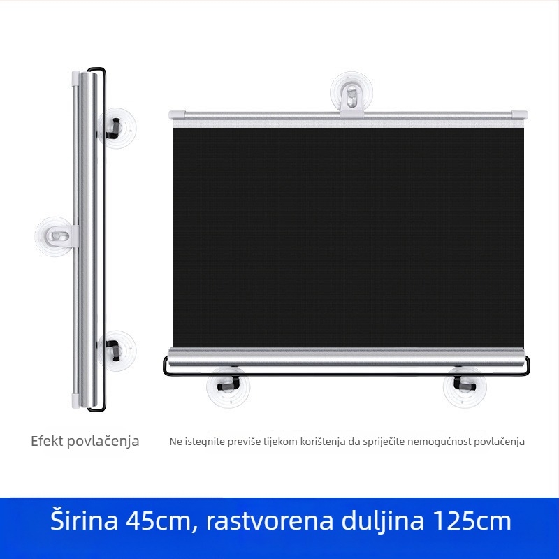 Sjenilo za auto za prednje staklo, teleskopna instalacija, tkanina, proširena verzija, poslovni stil