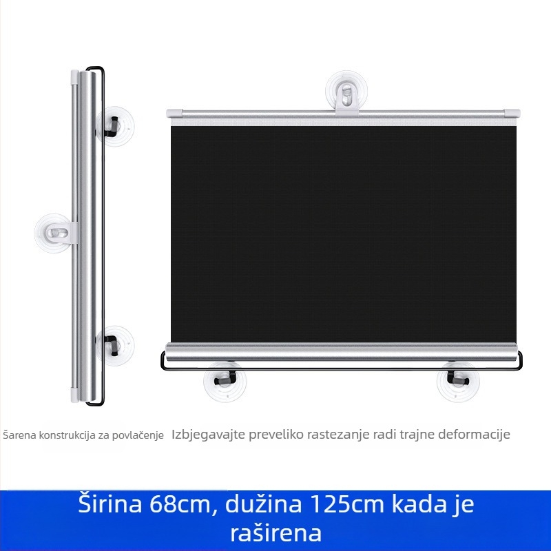 Sjenilo za auto za prednje staklo, teleskopna instalacija, tkanina, proširena verzija, poslovni stil