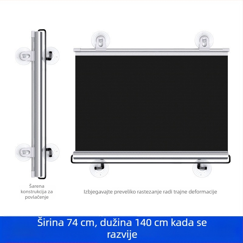 Sjenilo za auto za prednje staklo, teleskopna instalacija, tkanina, proširena verzija, poslovni stil