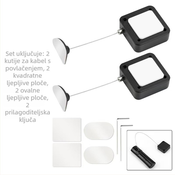 Langzheng Electronics LZ-098 Automatski izvlačivi kućište za daljinski upravljač s čeličnim sajlom, blokada protiv gubitka, za stolni zaslon (Model LZ-098, Temperatura -30 do 70°C, Vlažnost ≤90%)