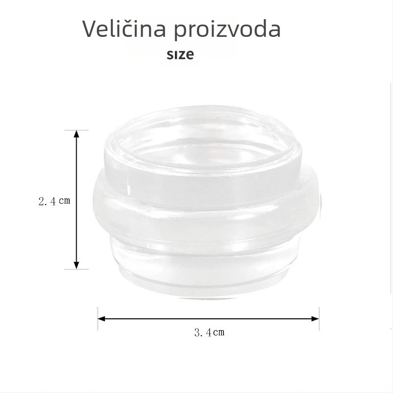 Stoper za vrata, akrilni cilindar, samoljepljiv, podna montaža, prozirna sjajna površina, model Prozirni cilindar 1