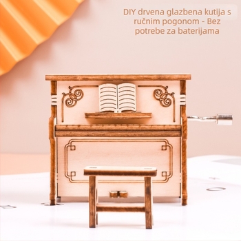 3D drveni puzzle glazbena kutija s laser graviranjem, DIY slaganje, za uzrast 7–14 godina