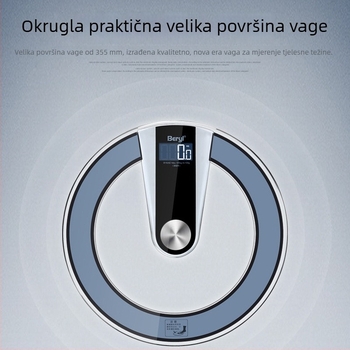 Okrugla staklena digitalna vaga za kućnu upotrebu, kapacitet 180 kg