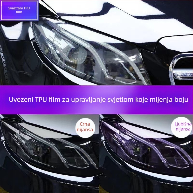 TPU zaštitni film za svjetla automobila i motocikla – mijenja boju po svjetlu, proziran, kontrola svjetla