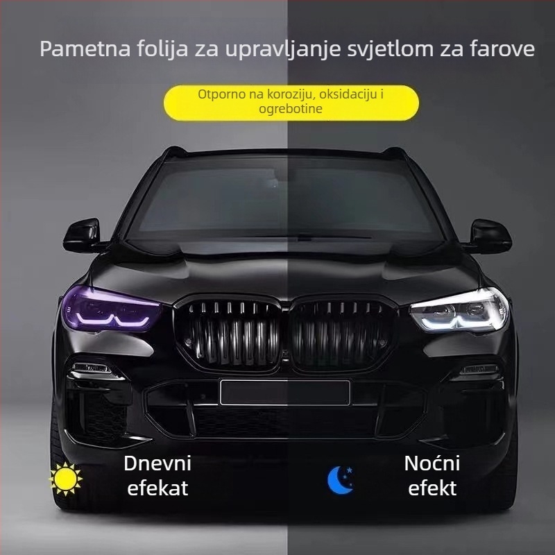 TPU zaštitni film za svjetla automobila i motocikla – mijenja boju po svjetlu, proziran, kontrola svjetla