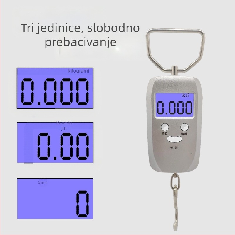 Prijenosna elektronička vaga, 50 kg, precizna gram vaga za prtljagu i povrće