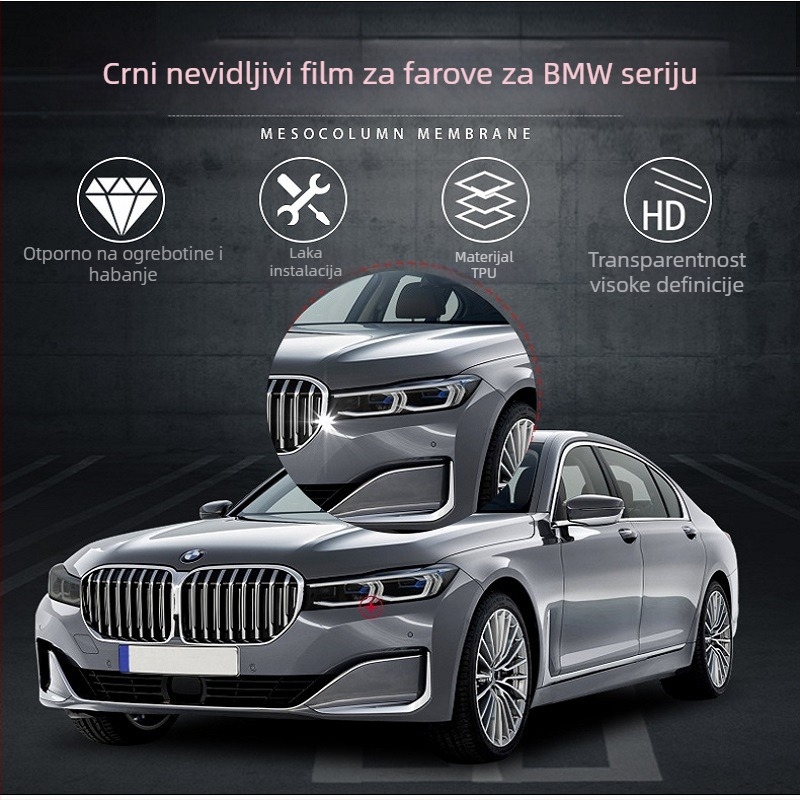 Film za farove BMW 3. serije (2013-2024): tamni zaštitni film za farove, popravak ogrebotina, otpornost na ogrebotine, film za promjenu boje