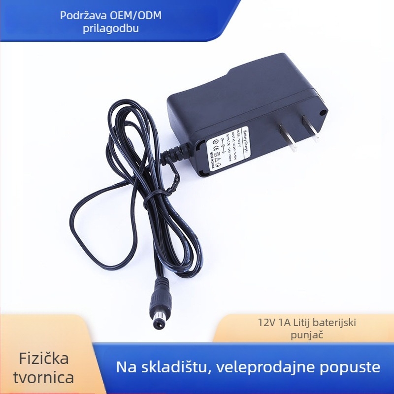 Punjač za litijevu bateriju 12.6V 1A, ulaz 110–240V AC, izlaz DC 12.6V 1A, CE/FCC certifikacija, za set-top kutije, usmjerivače i LED trake za nadzor