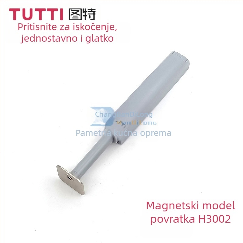 Tutti H3002 uređaj za vrata ormara s pritiskom i povratkom – plast, 30N, moderan minimalistički stil