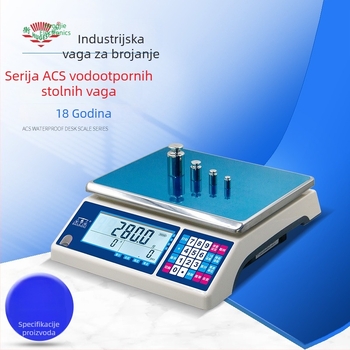 Brojačka platforma vaga ACS-3/7.5/15/30KG-SC01, raspon mjerenja 3–30 kg, višestruka elektronička platforma vaga, mogućnost prilagodbe