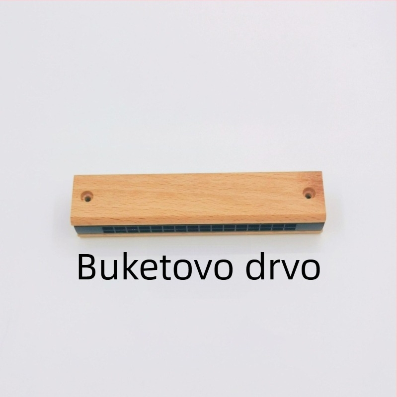 Harmonika – drvena, dvostrukog reda, 16 rupa, kromatska, model H56, edukativna igračka