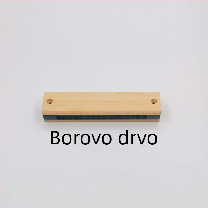 Harmonika – drvena, dvostrukog reda, 16 rupa, kromatska, model H56, edukativna igračka