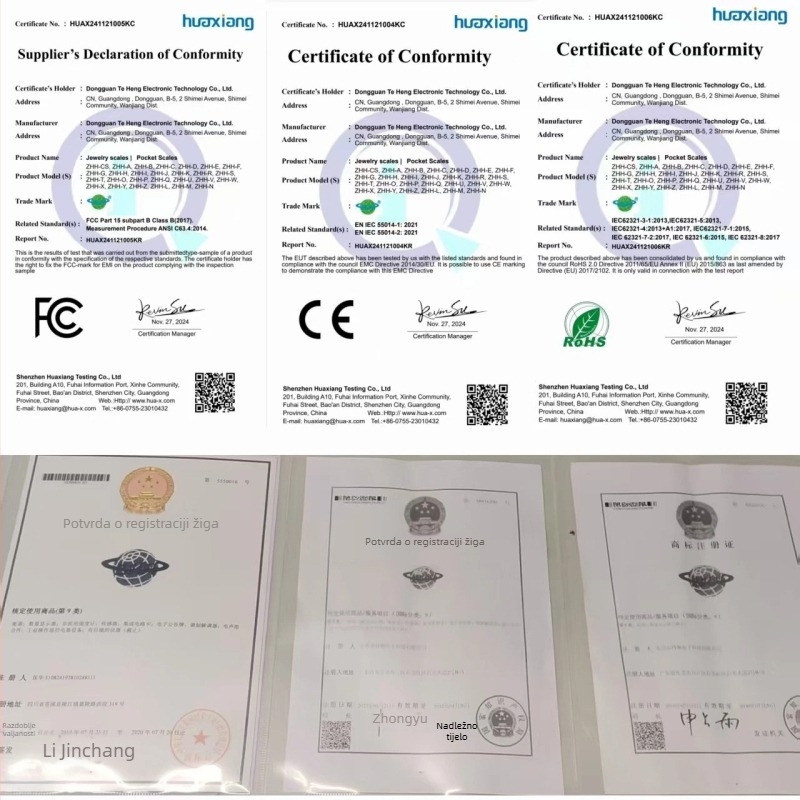 Prijenosna digitalna vaga, kapacitet 240 g, točnost 0,01 g, raspon mjerenja 100–2000 g, napajanje 2× AA baterije