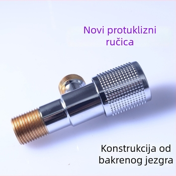 Nehrđajući čelični produženi trodijelni ventil za WC, zidni ugradbeni, model 057, kupaonica i kuhinja, 175 g