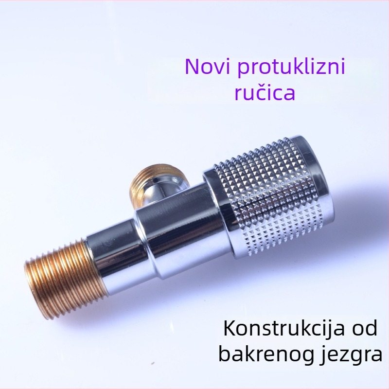 Nehrđajući čelični produženi trodijelni ventil za WC, zidni ugradbeni, model 057, kupaonica i kuhinja, 175 g