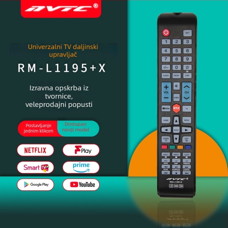 NVTC RM-L1195+X Univerzalni daljinski upravljač za televizor s postavkom jednim pritiskom
