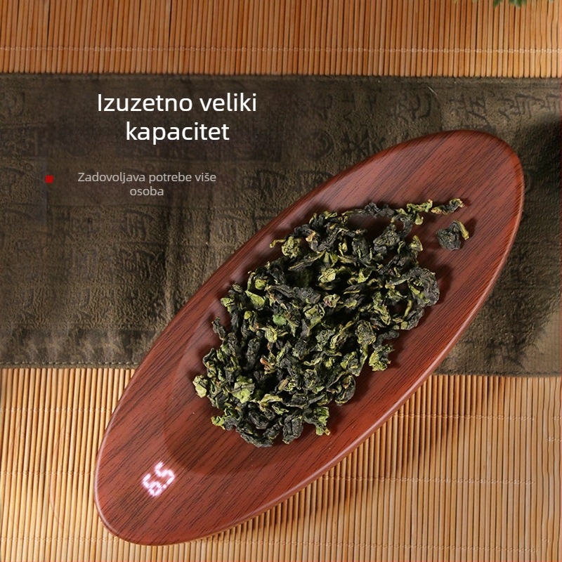 CZ200 Visoko precizna elektronička vaga za čaj s drvenim uzorkom, 0,1–200 g, 17 × 7 cm, punjiva