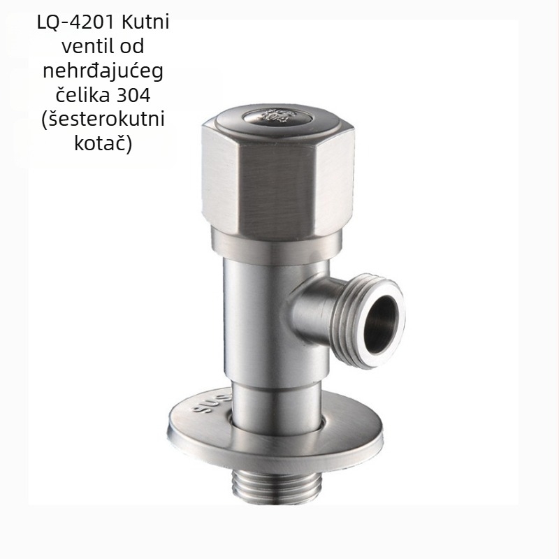 Zidni kutni ventil od nehrđajućeg čelika 304 | Model LQ-4201 | Materijal: 304 | Radni tlak: 1.6 MPa | Primjena: voda i ulje