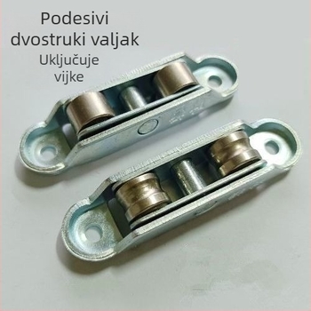 Univerzalna plastično-čelična rola za staklena klizna vrata i prozore, donja tračnica nosivosti, prilagodljivi dvostruki plosnati kolut