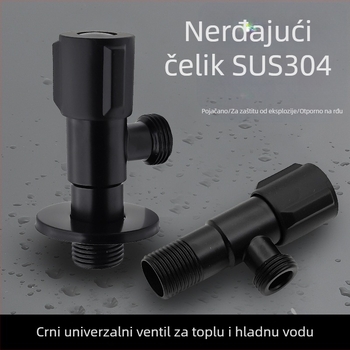 Kutni ventil od nehrđajućeg čelika 304, model JF-G01, unutarnji promjer 20 mm, navojni priključak, za ispiranje WC-a