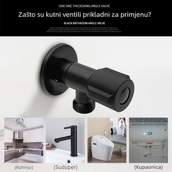 Kutni ventil od nehrđajućeg čelika 304, model JF-G01, unutarnji promjer 20 mm, navojni priključak, za ispiranje WC-a